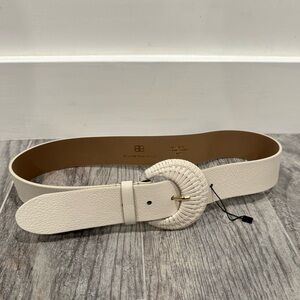 B-Low the Belt Cream Belt with Gold Buckle